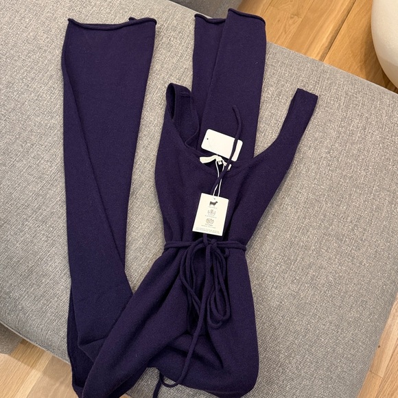 NWT naked cashmere Mackenzie purple sleeveless jumpsuit wide leg sz small $375 - Picture 3 of 7
